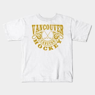 Vintage Retro Vancouver Canucks Hockey Kids T-Shirt